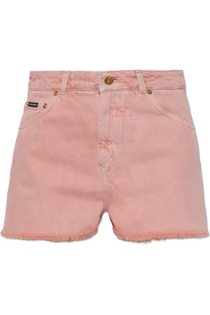 Dolce & Gabbana Szorty, Kobieta, Różowy, S, Denim, Jeansyowe szorty z efektem `vintage`