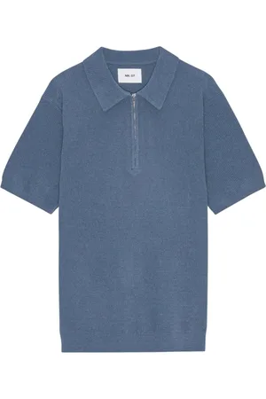NN.07 Koszulki, Mężczyzna, Niebieski, S, Polo z zamkiem Bering Sea
