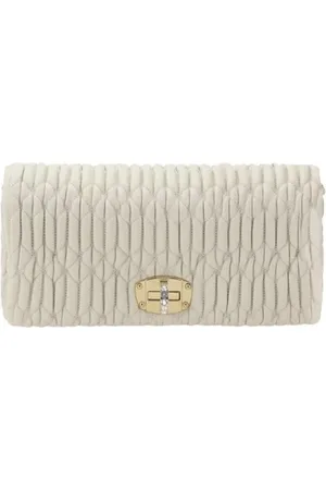 Miu Miu Torebki, Kobieta, Biały, ONE SIZE, Elegancka torebka na ramię z klejnotami