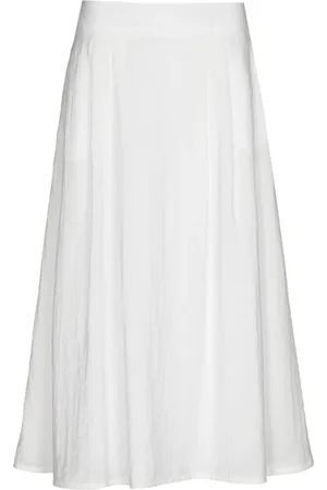 Marie Méro Spódnice, Kobieta, Biały, 3XL, Biała spódnica A-line z fałdami z przodu