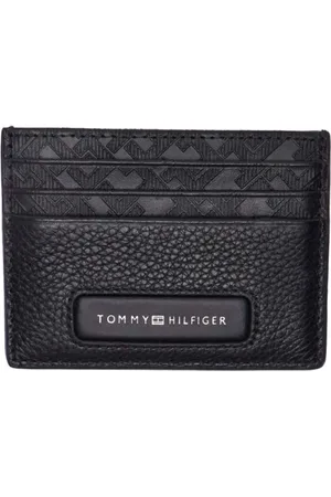 Tommy Hilfiger Akcesoria, Mężczyzna, Czarny, ONE SIZE, Skóra, Czarne Portfele Skórzane