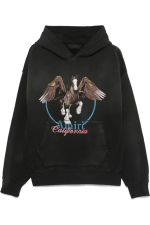 AMIRI Bluzy, Mężczyzna, Czarny, L, Vintage Pegasus Hoodie