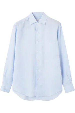 Loro Piana Koszule, Mężczyzna, Niebieski, L, Jasnoniebieska Koszula Linen André