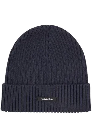 Calvin Klein Akcesoria, Mężczyzna, Niebieski, ONE SIZE, Kaszmir, Niebieskie Czapki Kolekcja