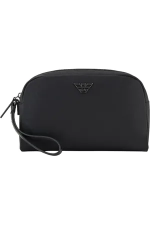 Emporio Armani Torebki, Mężczyzna, Czarny, ONE SIZE, Czarny Skórzany Orzeł Zamek Bransoletka