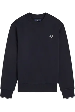 Fred Perry Bluzy, Mężczyzna, Niebieski, 2XL, Niebieski sweter z okrągłym dekoltem