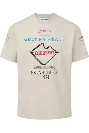 Iceberg Koszulki, Mężczyzna, Beżowy, S, Luźny t-shirt z bawełnianej dzianiny w kolorze kurzu