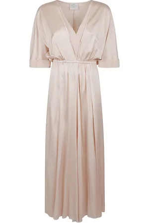 FORTE FORTE Sukienki, Kobieta, Beżowy, S, Jedwabna Sukienka w Kolorze Nude & Neutrals