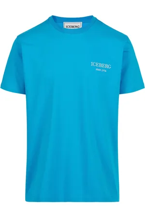 Iceberg Koszulki, Mężczyzna, Niebieski, L, Kobaltowy klasyczny t-shirt z długim rękawem