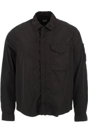 C.P. Company Kurtki, Mężczyzna, Czarny, S, Czarne Overshirt Płaszcze
