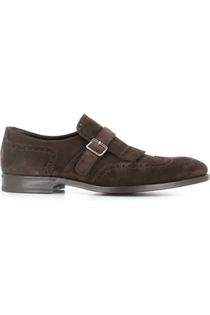 HENDERSON BARACCO Buty, Mężczyzna, brązowy, 44 EU, Zamsz, Brązowe Zamszowe Buty z Frędzlami Brogue