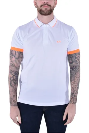 sun68 Koszulki, Mężczyzna, Biały, 3XL, Bawełna, Nowoczesny Polowy Shirt Krótkie Rękawy