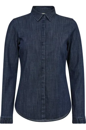 Mos Mosh Bluzki, Kobieta, Niebieski, XL, Denim, Denim Flip Koszula Dark
