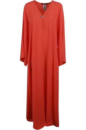 Max Mara Sukienki, Kobieta, Czerwony, M, Koralowa Sukienka W Stylu Kimono
