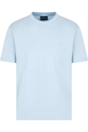 Emporio Armani Koszulki, Mężczyzna, Niebieski, XL, Stylowe T-shirty i Pola z Orłem