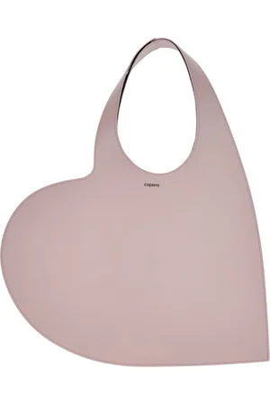 COPERNI Torebki, Kobieta, Różowy, ONE SIZE, Różowa Serce Logo Print Skórzana Torba na Ramię
