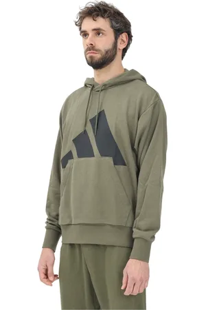 adidas Bluzy, Mężczyzna, Zielony, S, Zielony bluza z kapturem Essentials Big Logo