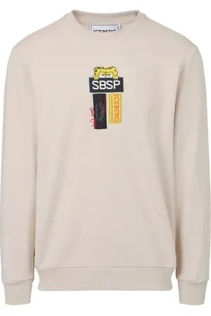 Iceberg Bluzy, Mężczyzna, Beżowy, 3XL, Proszkowy biały crewneck sweatshirt z tkaniny scuba i logo