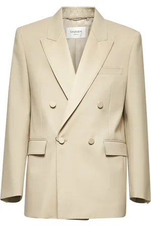 Saint Laurent Kurtki, Mężczyzna, Beżowy, L, Beżowa Kurtka dla Stylowego Wyglądu