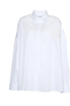DRIES VAN NOTEN Bluzki, Kobieta, Biały, M, Biała Oversizeowa Koszula z Guzikami