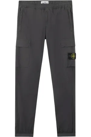 Stone Island Spodnie, Mężczyzna, Czarny, W32, Spodnie Cargo z Rozciągliwej Bawełny Tela