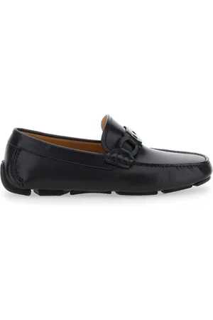 Salvatore Ferragamo Buty, Mężczyzna, Czarny, 43 EU, Czarne płaskie buty Byaite Pelle