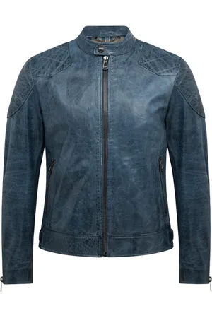 Belstaff Kurtki, Mężczyzna, Niebieski, M, Ręcznie woskowane kurtki z hydrofobowym wykończeniem