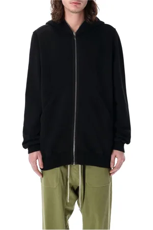 Rick Owens Bluzy, Mężczyzna, Czarny, L, Czarna Dzianinowa Bluza Aw 24 Luźny Krój