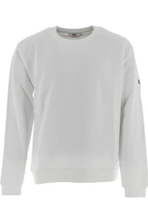 GCDS Bluzy, Mężczyzna, Biały, M, Biała Sweter Crewneck Essentials