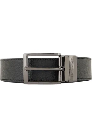 Emporio Armani Akcesoria, Mężczyzna, Czarny, ONE SIZE, Skórzany Pasek Męski