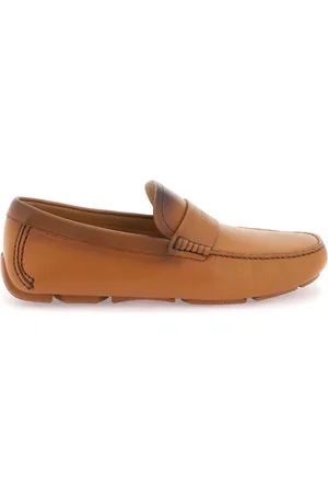 Salvatore Ferragamo Buty, Mężczyzna, brązowy, 40 EU, Len, Mokasyny z paskiem Penny wypalonego skóry