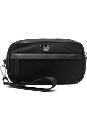 Emporio Armani Torebki, Mężczyzna, Czarny, ONE SIZE, Czarna Piękność Zamek Puls Clutch