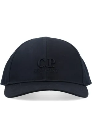 C.P. Company Akcesoria, Mężczyzna, Niebieski, ONE SIZE, Bawełna, Niebieski Bawełniany Kapelusz z Zakrzywionym Daszkiem