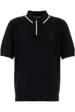 Dolce & Gabbana Koszulki, Mężczyzna, Czarny, L, Sweter Polo z dzianiny