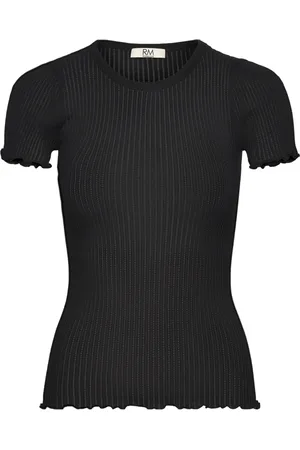 Rosemunde Koszulki, Kobieta, Czarny, L, Bawełna, Czarna Bluzka & T-shirt Styl Baku