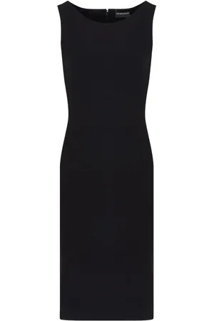 Emporio Armani Sukienki, Kobieta, Czarny, L, Czarna Sukienka Abito Tubino