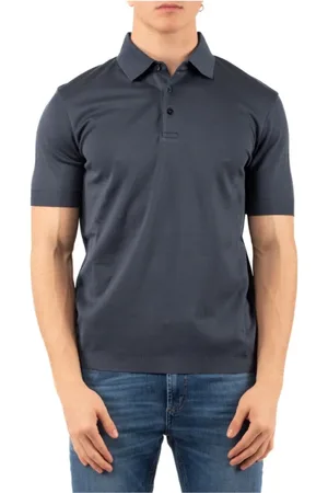 HERNO Koszulki, Mężczyzna, Niebieski, L, Stylowy Polo Shirt