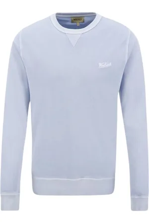 Woolrich Bluzy, Mężczyzna, Niebieski, M, Lekki niebieski sweter z dekoltem w serek