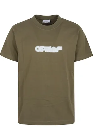 OFF-WHITE Koszulki, Mężczyzna, Zielony, L, Zielony T-shirt z okrągłym dekoltem