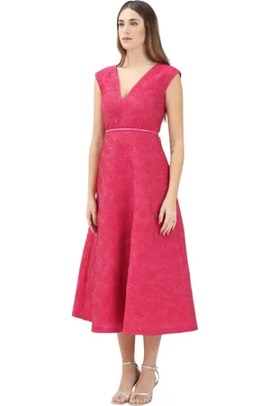 Max Mara Sukienki, Kobieta, Różowy, M, Fioletowa Kwiatowa Sukienka Midi