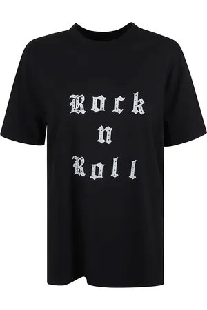 Zadig & Voltaire Koszulki, Kobieta, Czarny, XS, Bawełna, T-shirt z bawełny z kryształkami w stylu rock and roll