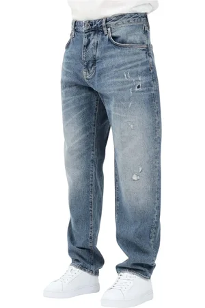 Armani Exchange Jeansy, Mężczyzna, Niebieski, W36, Denim, Vintage Loose Tapered Fit Jeansy