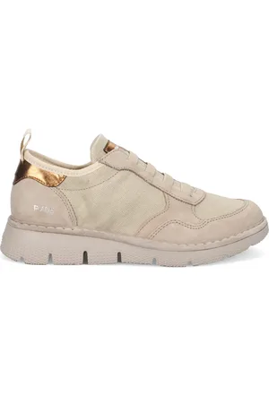 Panchic Buty, Kobieta, Beżowy, 36 EU, Skóra, Beżowe Slip On z siatkowym wierzchem