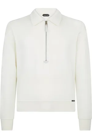 Tom Ford Bluzy, Mężczyzna, Biały, L, Bawełna, Biała Bluza Ss 25 Casual Elegancka
