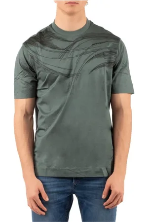 Emporio Armani Koszulki, Mężczyzna, Zielony, 2XL, Stylowy T-shirt dla mężczyzn