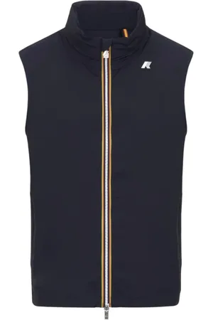 K-Way Kurtki, Mężczyzna, Niebieski, S, Nylon, Niebieski Gilet z elastycznego dżerseju nylonowego