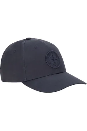 Stone Island Akcesoria, unisex, Niebieski, ONE SIZE, Niebieski Bawełniany 6-Panel Czapka