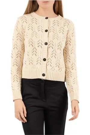 Max Mara Swetry, Kobieta, Beżowy, L, Luźny T-shirt na