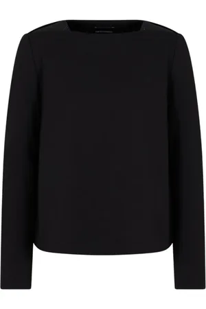Emporio Armani Swetry, Kobieta, Czarny, S, Czarny sweter z mikronitami