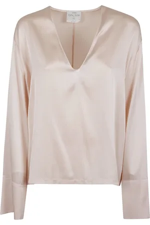 FORTE FORTE Bluzki, Kobieta, Różowy, M, Jedwabna Koszula Nude & Neutrals